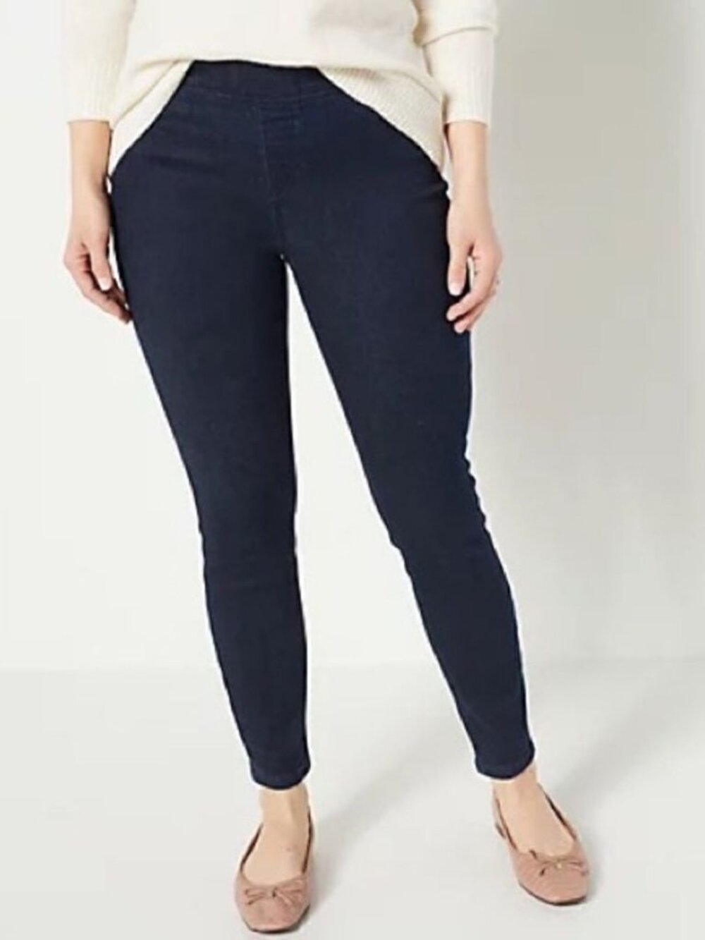 Denim & Co. Cozy Touch Denim Petite Pull-On Jeggings